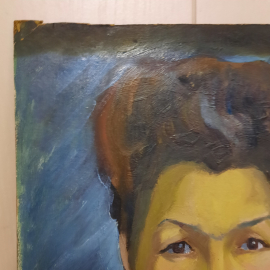 Картина маслом на картоне, портрет женщины, 34х 48, 1961г. СССР.. Картинка 6